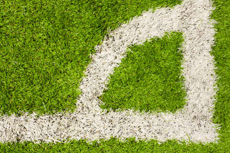 Corner edge of the lawn. Area for the corner kick football
の写真素材