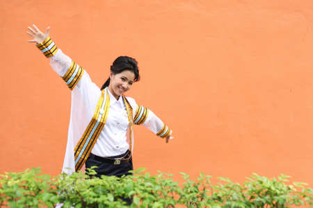 the woman smile in congratulations day,thai congratulations day, woman thai.の写真素材