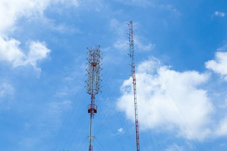 Antenna transmission signal transmitting antennas in wireless telecommunications system.の写真素材