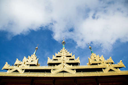 roof has a unique design. Gold is mainly used for decoration.の写真素材