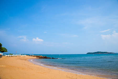 Ocean beaches. With mountains, sky and sea. In fine weather.の写真素材