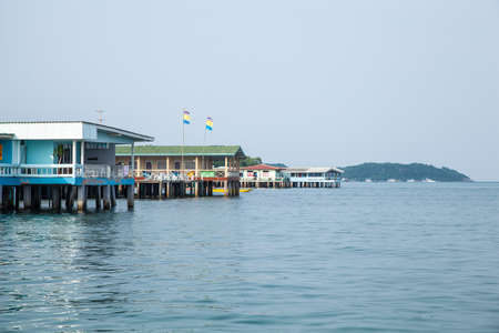 Seaside villa on the sea side of the Koh Larn Island is mountainous.の写真素材