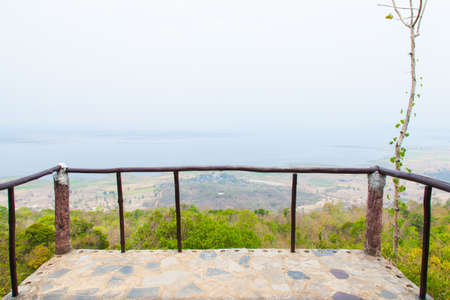 View point Mountain High. Agricultural areas and see. Large lake front.の写真素材