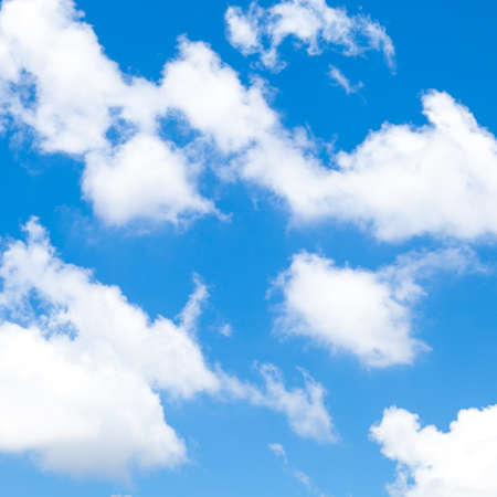 Clouds in the sky. On a clear day. Cloud distribution independent.の写真素材