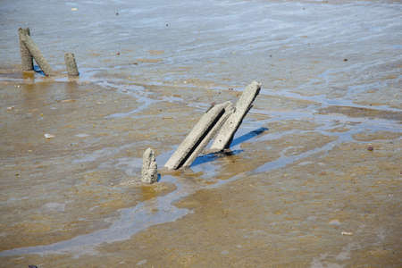 Column in the river  Were implanted into the river の写真素材