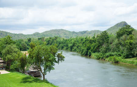 resort is adjacent rivers and forests. High mountains and dense forest.の写真素材