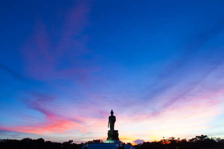 Big Buddha in the evenings. Within the park. Sky sun sets.の写真素材