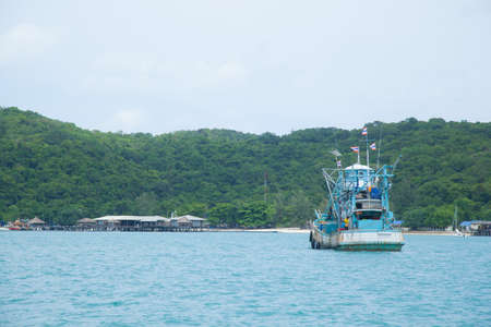 Large fishing boats. Float in the sea. Adjacent Villa Resort.の写真素材