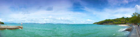 panorama view seaside sky and cloud at day.travel in thailand.の写真素材