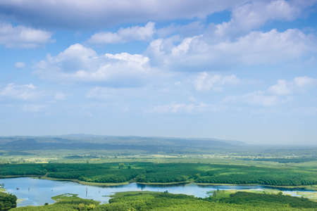 Forests and agricultural areas of the upper high water abundance.の写真素材