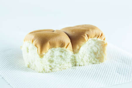 Bread on a white background.bread on isolated white background in packshot studio.の写真素材