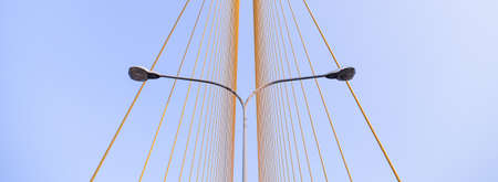 Lamp under the Rama VIII Bridge The weather and sky.