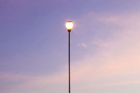 Public lighting in the evening the sky turned dark.の写真素材