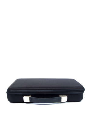 Black briefcase on white isolated background.object packshot on white background in studio.の写真素材
