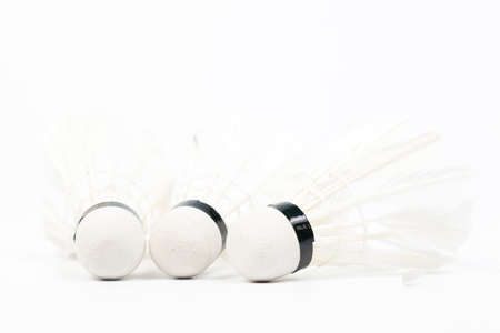 Shuttlecock on white isolated background.shuttlecock is sport.の写真素材