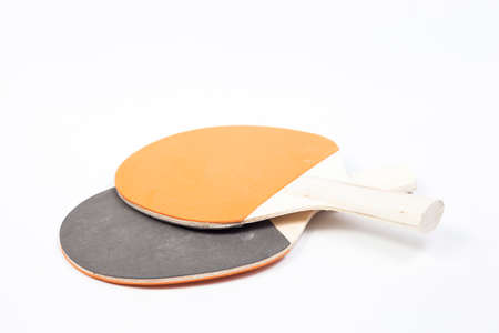 racquet tabletennis on white isolated background.Equipment sport tabletennis.の写真素材