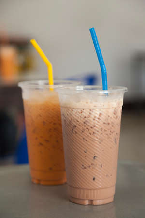 Ice tea and Ice coffee の写真素材