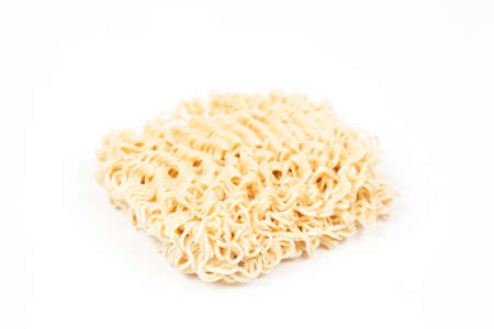 instant noodle. Cube isolated on white background. Dried instant noodlesの写真素材