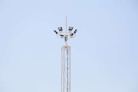 lantern on top of poles Bright lantern mounted on poles.の写真素材