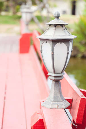 lantern on the terrace by the pool in the garden throughout the corridor.の写真素材
