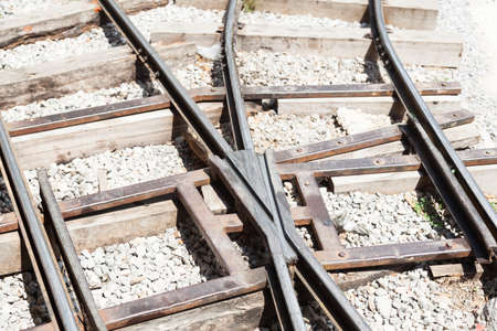 old railway tracks that has not yet come secondary tracks.の写真素材