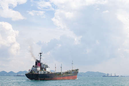 Large cargo ship. Large ship moored in the sea.の写真素材