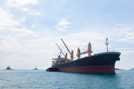 Large cargo ship. Large ship moored in the sea.の写真素材