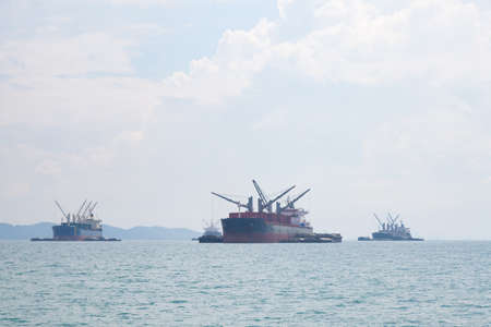 Large cargo ship. Large ship moored in the sea.の写真素材