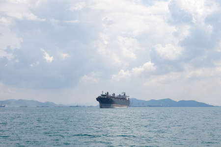 Large cargo ship. Large ship moored in the sea.の写真素材