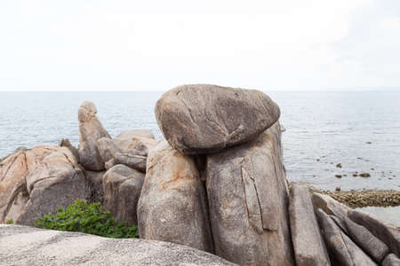 Beach Grandfather Rock Koh Samui in Thailand Travel Essentialsの写真素材