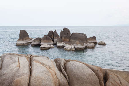 Beach Grandfather Rock Koh Samui in Thailand Travel Essentialsの写真素材