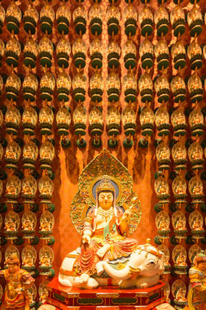 singapore - April 10th, 2016: interior of the Buddha Tooth Relic Temple, Singapore.