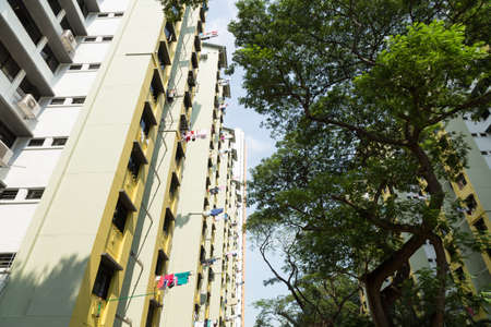 rooms of the old building. The density of the population in Singapore.