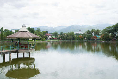 Reservoir in Mae Hong Son province. On the back is the mountain rainforest.の写真素材