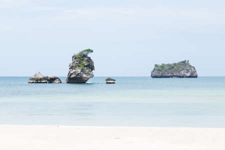 Large rocks in the middle of the sea.の写真素材