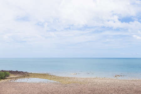 Sea and sand beach. Clear skies and crystal clear waters. Sea Thailandの写真素材