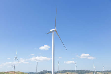 Wind turbine for power generation The sky was clear, the atmosphere Local production of electricity...