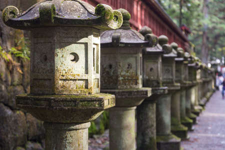 Ancient stone lanterns of Japanの写真素材