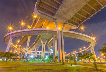 Park area under Bhumibol Bridge, Bangkok, Thailandのeditorial素材