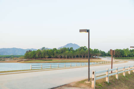 Roads near riverside on local streetの写真素材