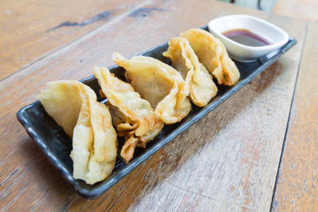 Gyoza the japan's tradition food with soysauce