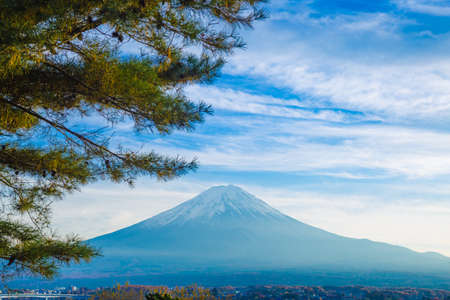 Mount Fuji in Japan. The volcano is the most important and famous Japanese.の写真素材