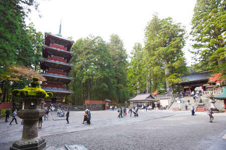 Nikko Toshogu Shrine temple. Tourist in Japan autumn Tokyo,Japan - November 21,2016. のeditorial素材