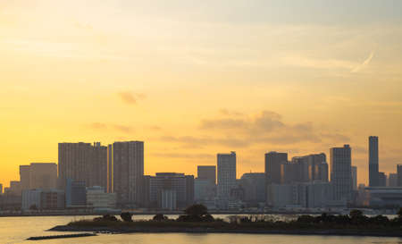 Beautifull sunset light around the city view のeditorial素材
