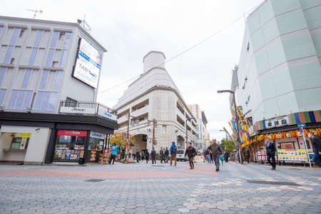 TOKYO,JAPAN-NOVEMVER 16,2016:intersection of Tokyo There are people and shops on the street.のeditorial素材