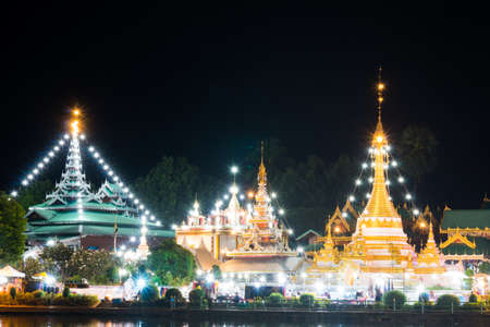 Wat Jong Klang in Maehongson. Landmark of north Thailand.の写真素材