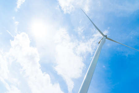 Wind turbine for generating electricity Wind turbine fields for power generation In the daytime the wind is clear.の写真素材