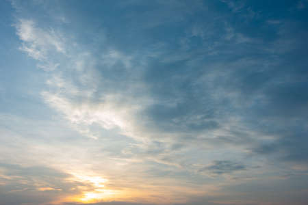 Cloudscape in sunset. Season summer cloud and sky in sunset.の写真素材
