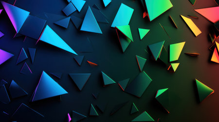 A Colorful triangular shapes in scattered formation create depthの素材