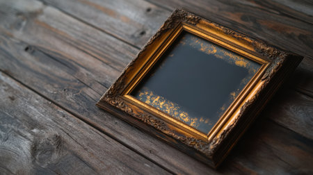 A Distressed vintage picture frame with faded gold leafの素材